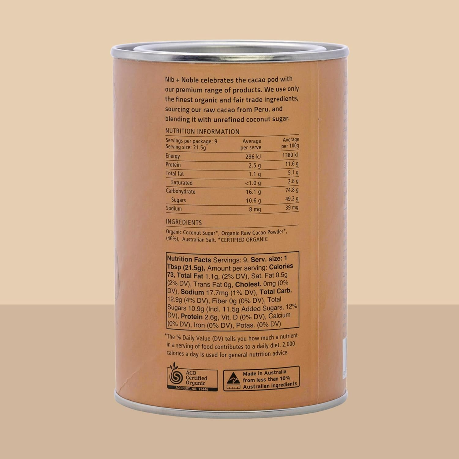 Nib and Noble Organic Drinking Chocolate - Original, 200 G image number 5