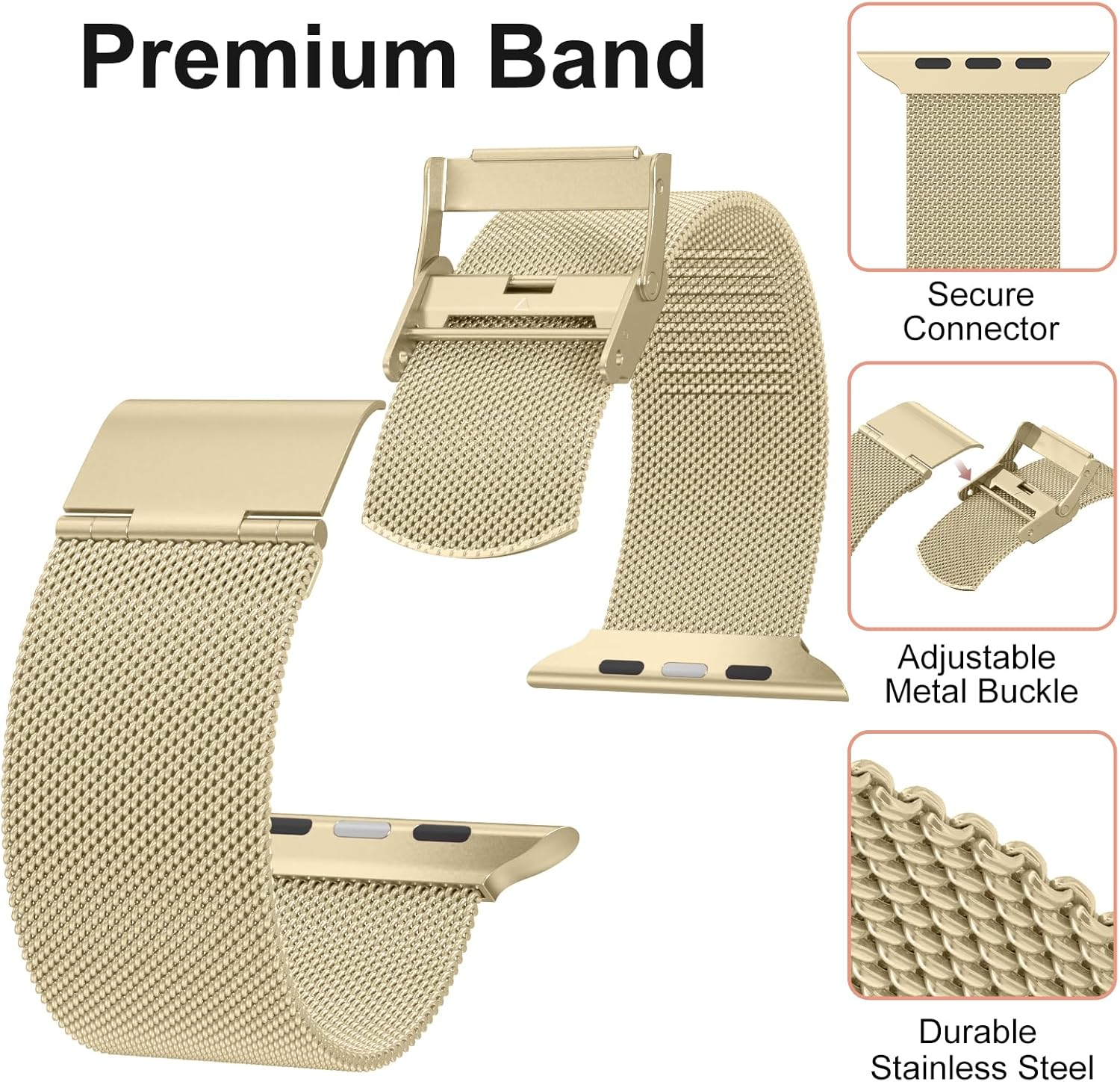 Metal Bands for Apple Watch Band 38Mm 40Mm 41Mm 42Mm Women Men, Soft Magnetic Stainless Steel Milanese Mesh Loop Replacement Strap for Iwatch Series 10/9/8/7/SE/6/5/4/3/2/1 image number 7