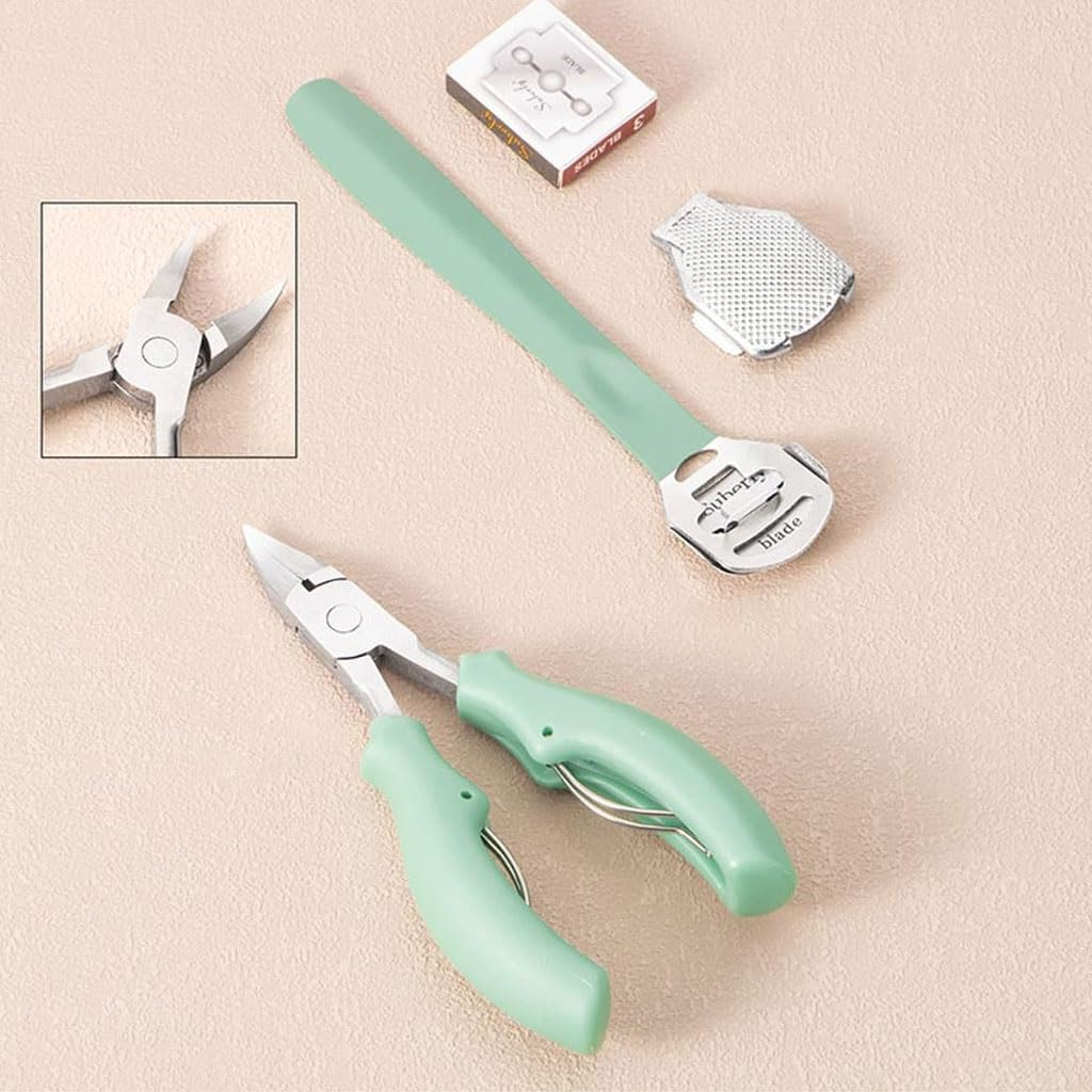 35 in 1 Professional Manicure & Pedicure Set, Stainless Steel Nail Care Kit with Leather Case &ndash; Portable Nail Tools for Travel & Home Use (Green) image number 2