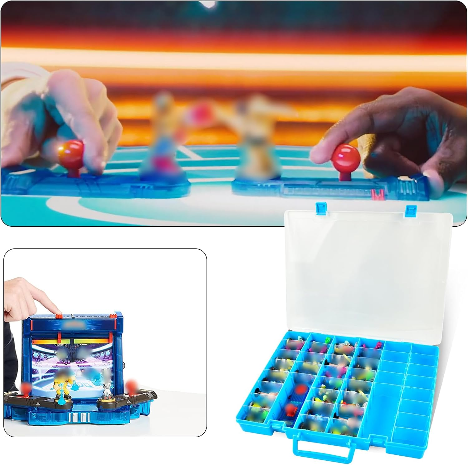 Case Compatible with Akedo Ultimate Arcade Warriors Starter Pack, Toy Storage for Battle Arena Controller & Warrior Collector Mini Battling Action Figures, Holder for Akedo Playset- Blue (Case Only) image number 5