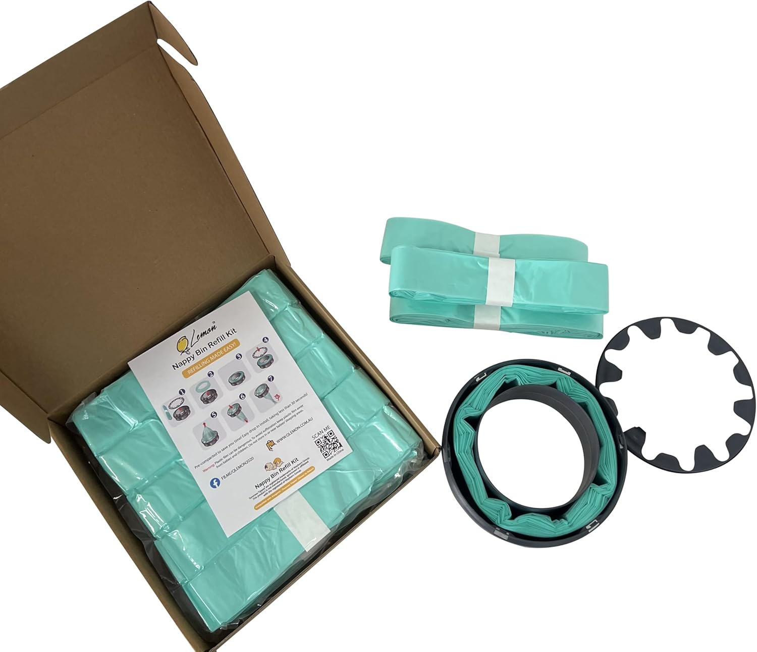 Pre-Compacted 200M Nappy Bin Refills Value Pack for Tommee Tippee Twist & Click (20 Pack) image number 1