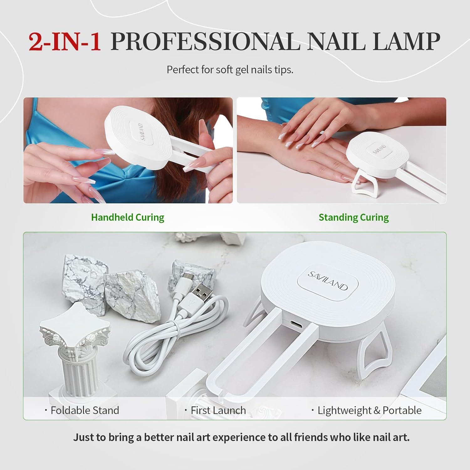 Saviland 2PCS Nail Glue Gel and U V Light for Nails &ndash; 15ML Multifunction Gel Nail Glue & Innovation U V Nail Lamp for Nails Extension Nails Kit Gel Nail Glue for Nails Tips Home DIY Salon Use image number 4