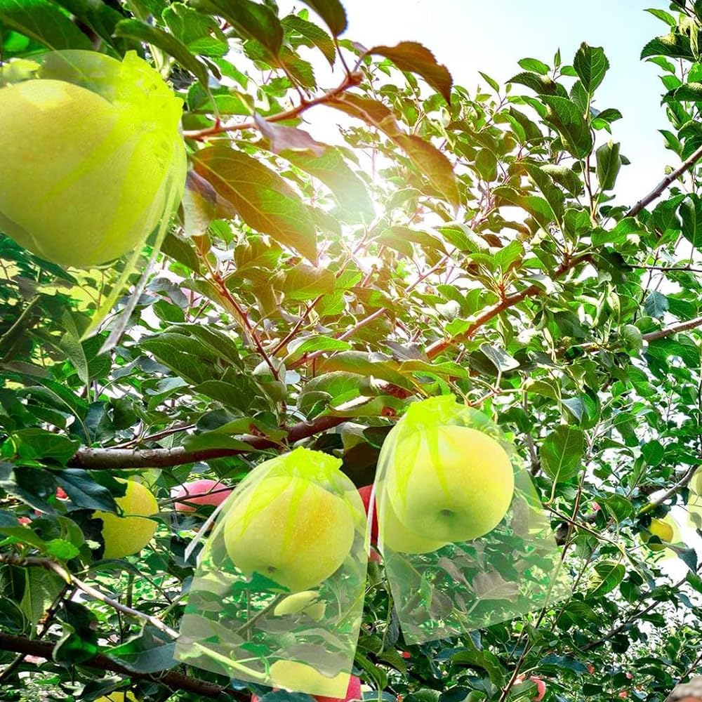 Fruit Protection with Drawstring 100Pcs, Mesh Fruit Protection Bag 15X20Cm, Mesh Garden Protection Bag, from Birds Squirrels