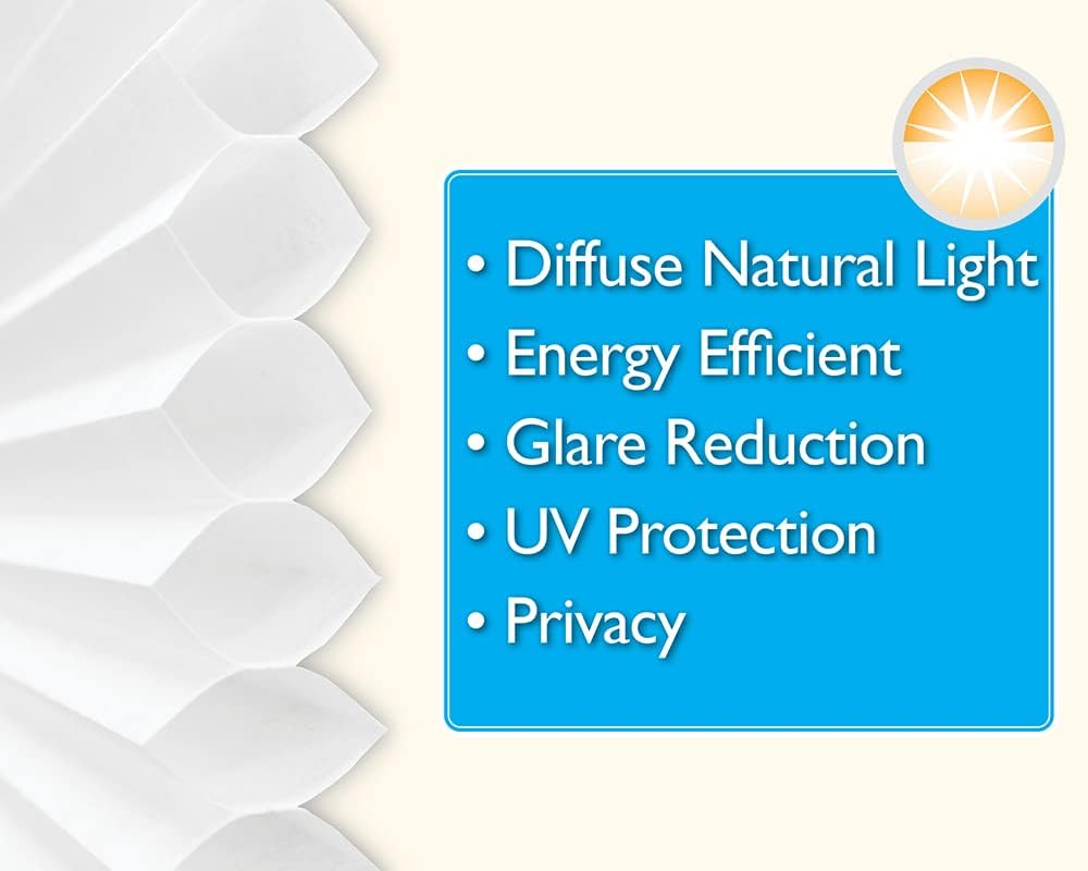 Easy Lift Trim-At-Home Cordless Cellular Light Filtering Fabric Shade White, 30 in X 64 In, (Fits Windows 19"- 30") image number 5