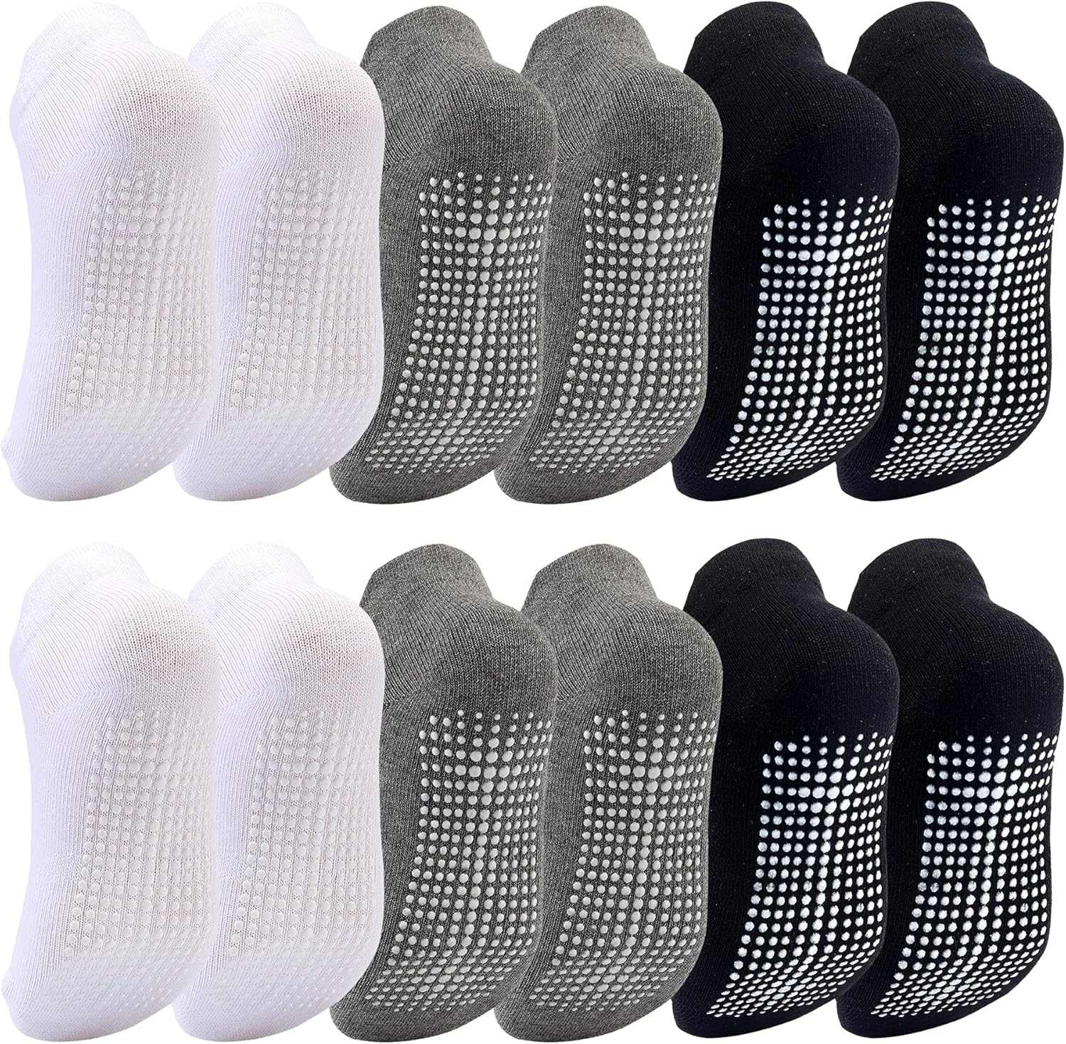 Dicry Non-Slip Toddler Socks Baby Boys Girls Grips Socks Anti-Skid Ankle Infant Kids 6&12 Pairs