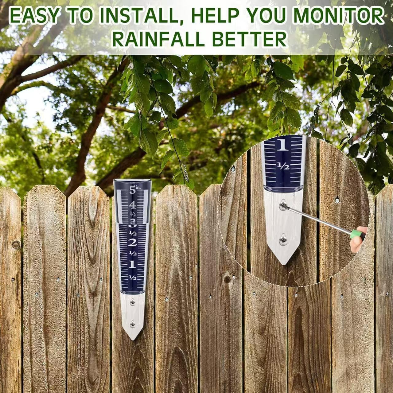 Vervesourced 5" Capacity Easy-To-Read Magnifying Rain Gauge, Acrylic (00850A3) image number 5