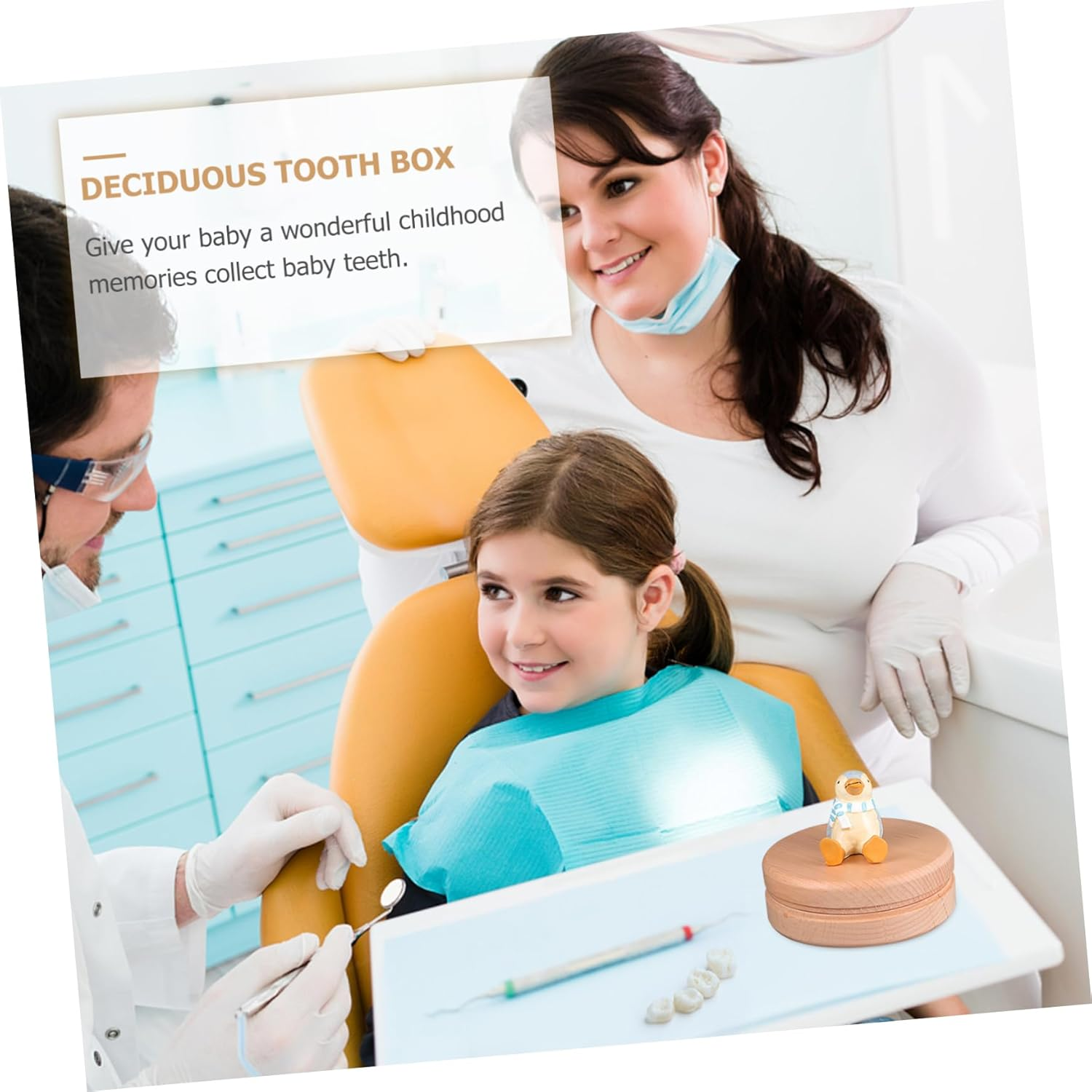 1 Set Deciduous Tooth Holder Teeth Storage Box with Chart Handmade Keepsake Organizer for Present