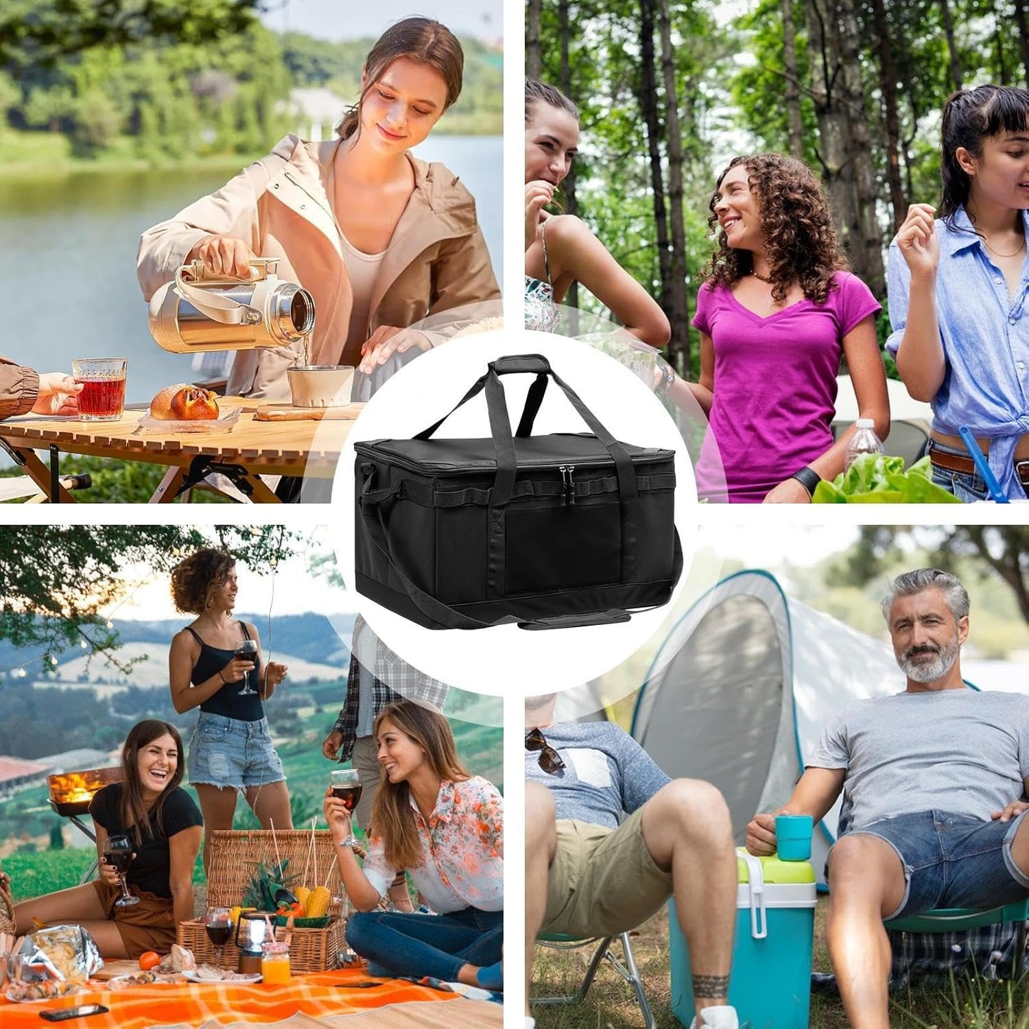 Camping Storage Bag - Camping Bags for Organizing, Campiing Tote, 30L Foldable Portable Organizer, Camp Kitchen Bag with Handles, for Kitchen, Travel, Cookware, Tool, Equipment, Stove, Tableware image number 1