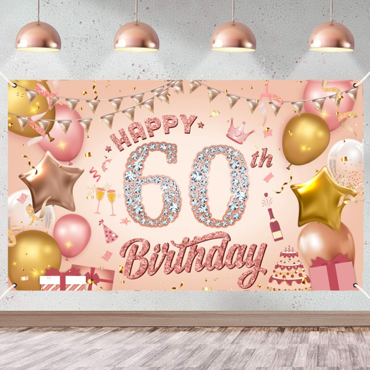 Costume Bay Happy Birthday Backdrop Banner 180 * 110 Cm Large Background Cloth Photo Party Large Decoration Sign for Birthday Party (Pink - 16Th, ONE) - Pink - 13Th image number 3