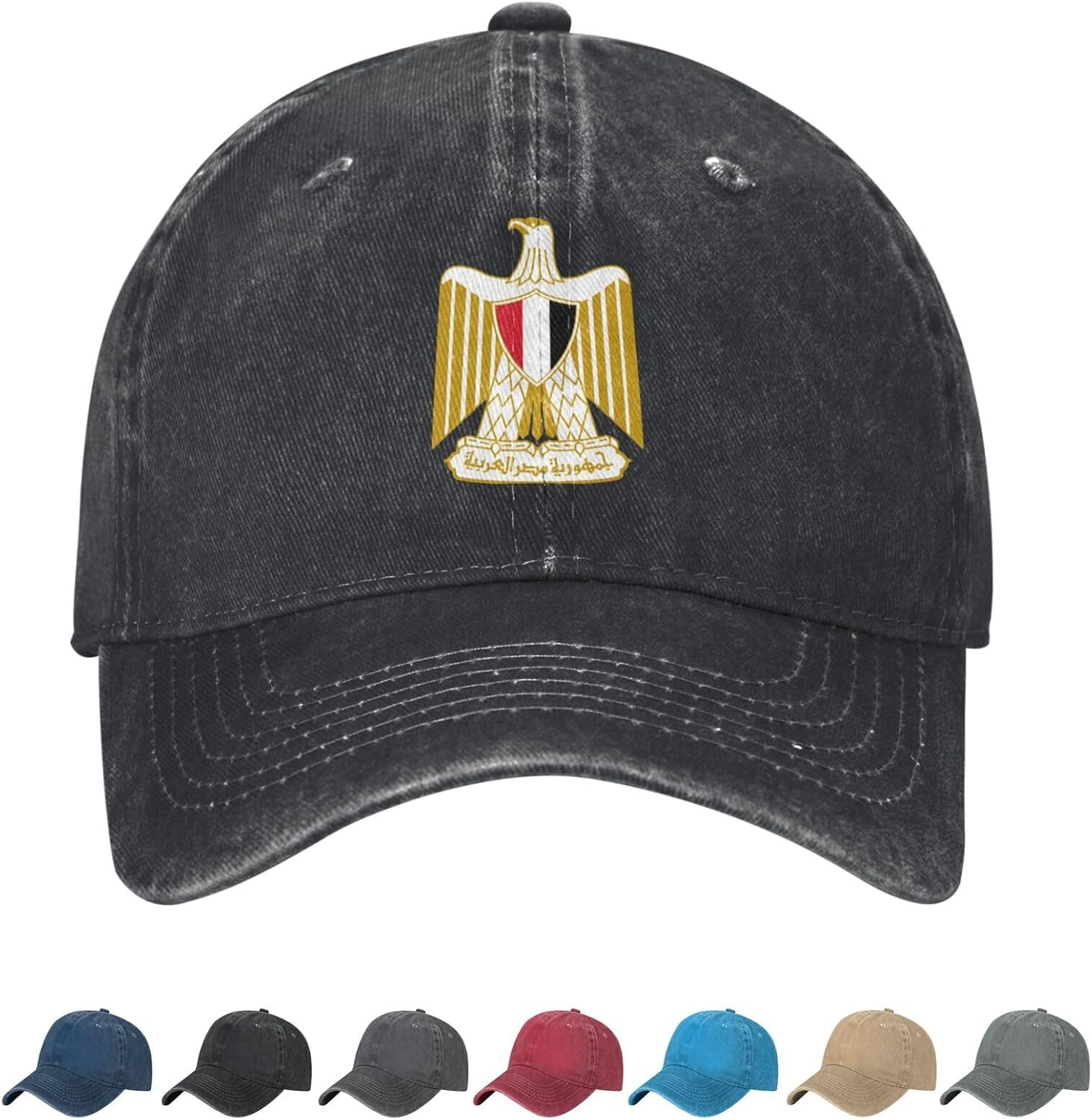 Coat of Arms of Egypt Denim Baseball Cap Egyptians Casual Unisex Vintage Adjustable Flag Trucker Hat