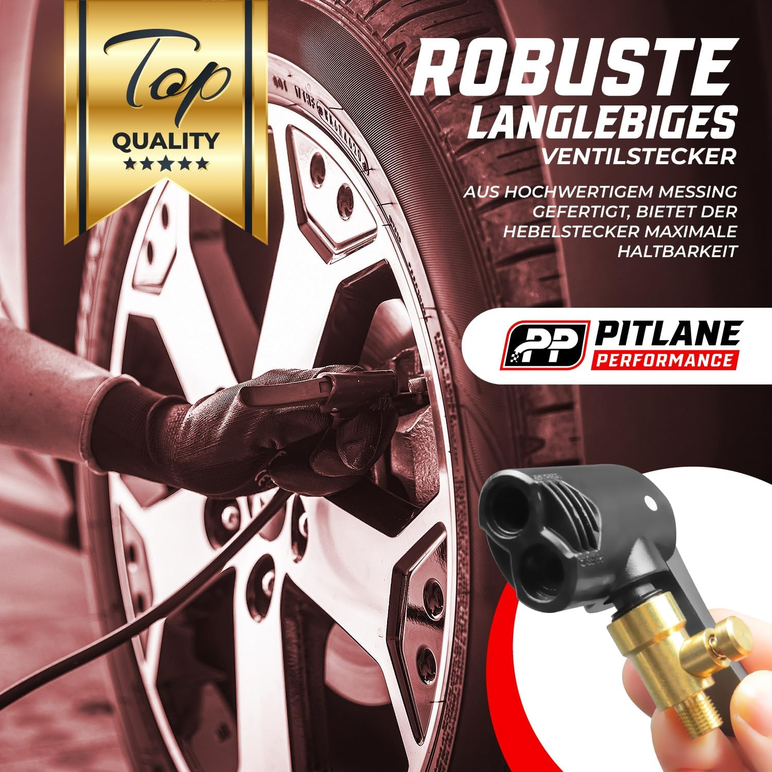 Schrader & Presta Car Valve Lever Connector; Valve Connector Car Air Pump Accessories; Brass Threaded Nozzle image number 4