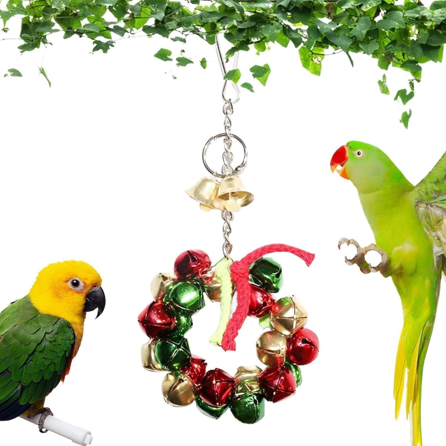 Shurzzesj Bird Cage Bells, Parrot Chew Toys, Iron Bells, Parrot Enrichment Toys for Cockatiels, Cockatiels, Conures, Parakeets, Budgies, Love Birds image number 3