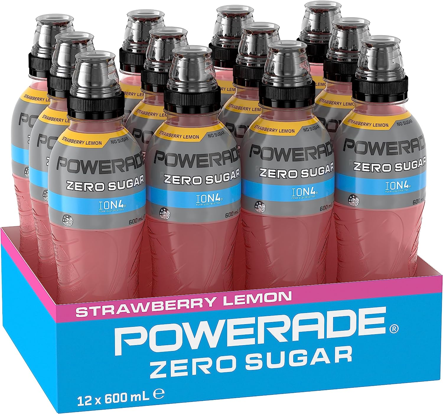 Powerade Zero Strawberry Lemon Multipack Sipper Cap Bottles 12 X 600Ml image number 5