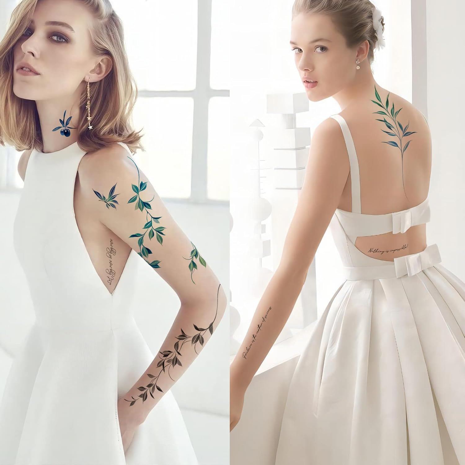 Roarhowl Inspirational, Proverb, Bible, Religion, Gospel, Text, Words，Exquisite and Aesthetic Temporary Tattoos Fake Tattoo Kit (Design 4) image number 2