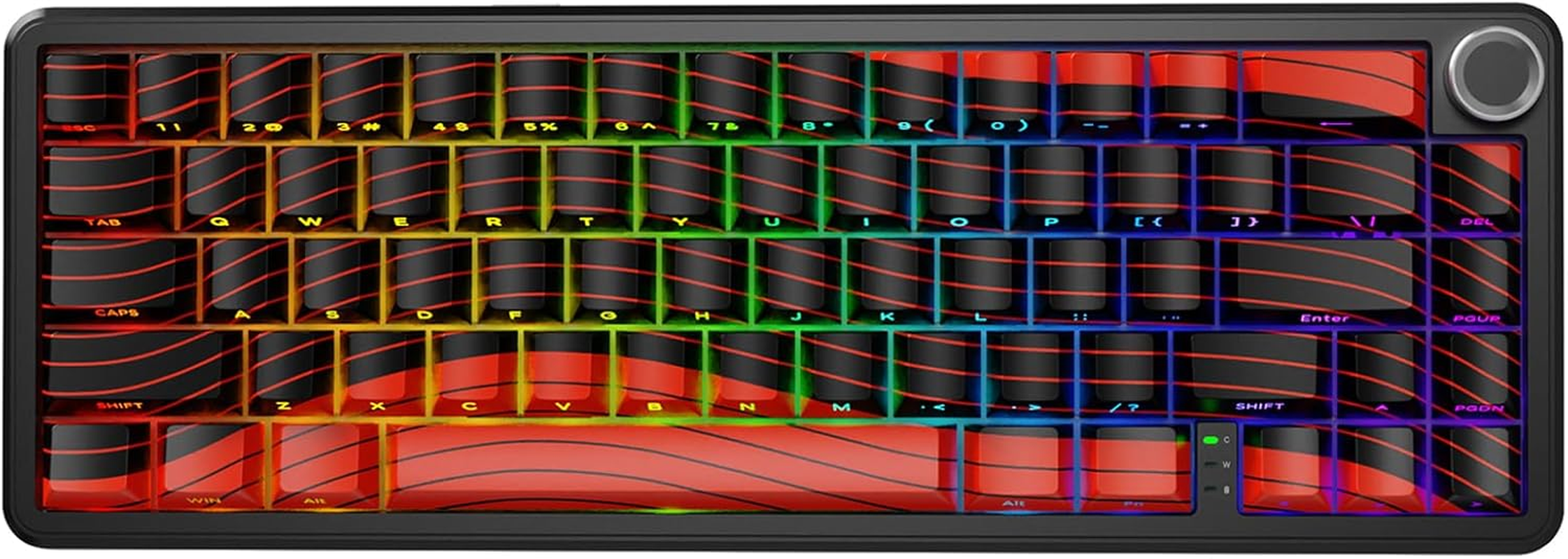 ATTACK SHARK X65PRO HE Rapid Trigger Wireless Gaming Keyboard, 0.01Mm RT Accuracy 8000Hz Wired Keyboard with Magnetic Switch, Adjustable Actuation, Snap Tap, RGB Lighting for Pc/Mac (Black Red Line)