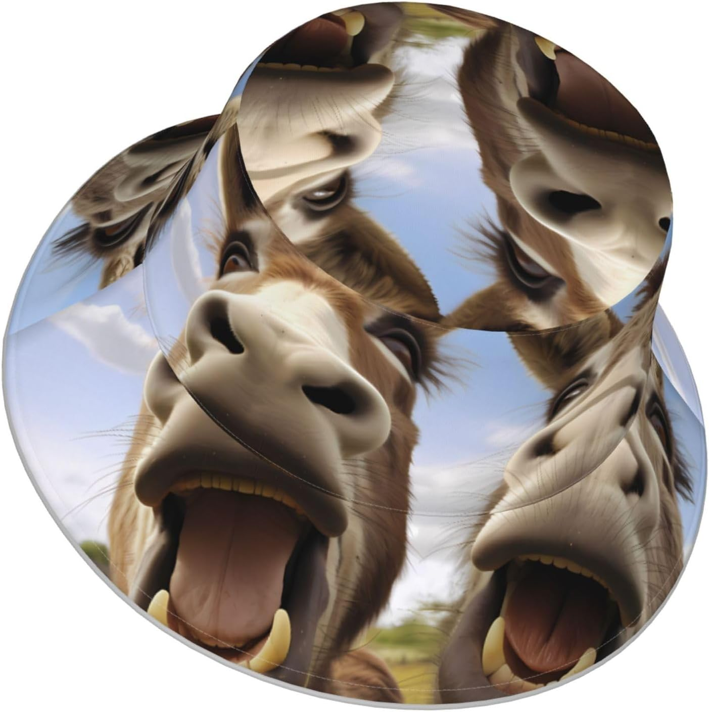 WHJSHOP Funny Donkeys Printing Reflective Bucket Hat Breathable for Men and Women, for Travel, Camping Black image number 3