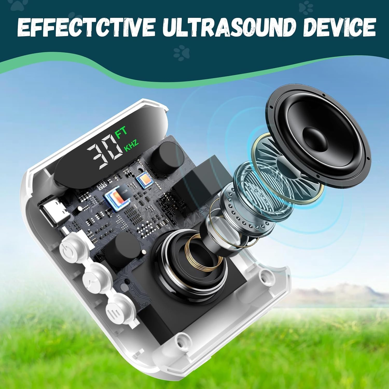 Stop Dog Barking Device, Automatic anti Barking Devices for Dogs 33 FT, Ultrasonic Rechargeable Waterproof Dog Barking Control Deterrent Stopper Dog Training Tool Indoor/Outdoor Safe for Most Dogs image number 4