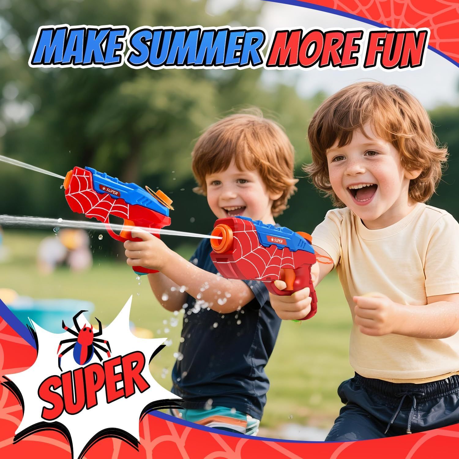 2 Pack Water Pistols for Kids, Squirt Water Guns Cool Small Manual Water Gun, Party Favors Swimming Pool Beach Outdoor Water Gun Toys, Ideal Summer Gifts for Boys Girls 3 4 5 6 7 8