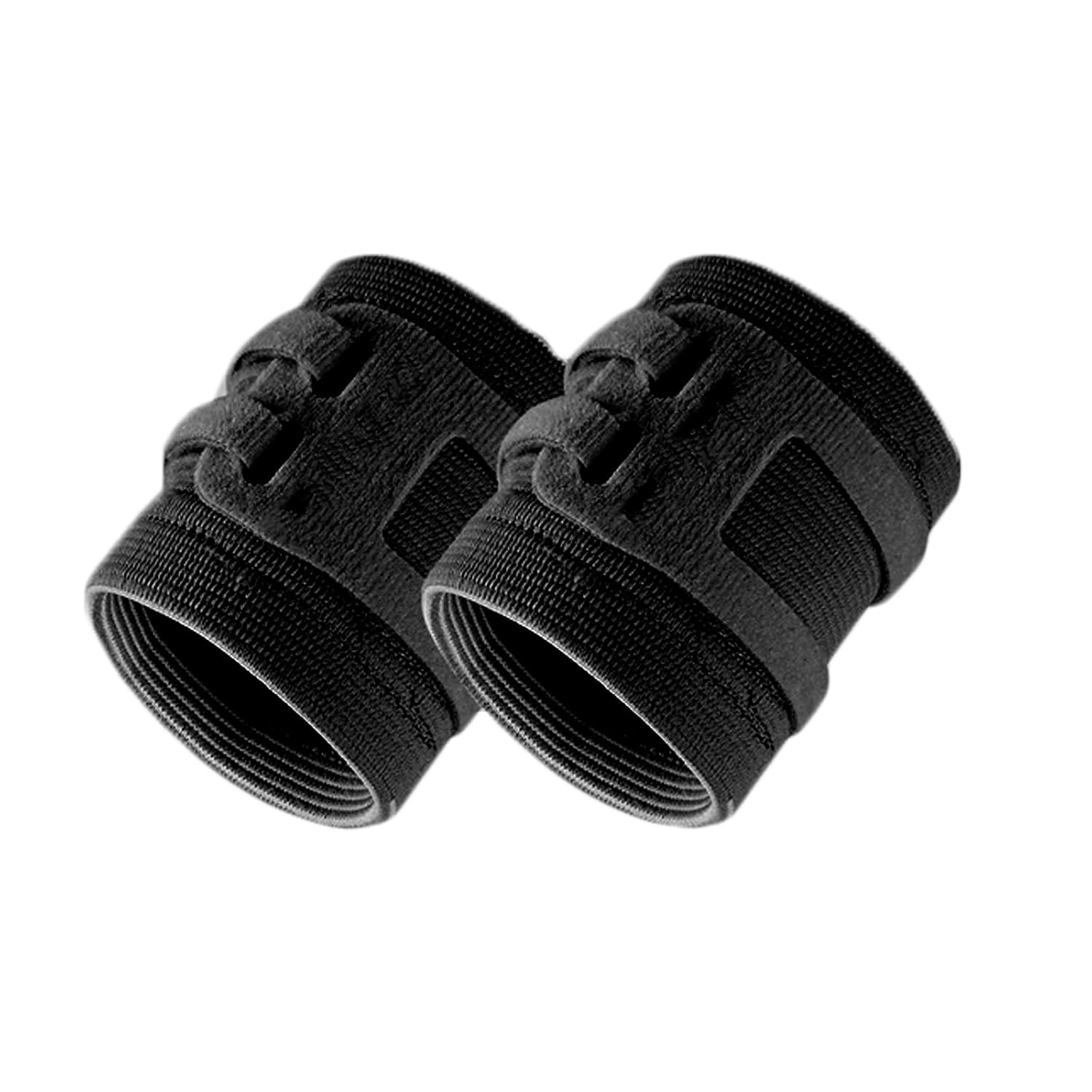 Adjustable Wrist Support Brace, Compression Strap for Sports and Fitness, Black, 2-Pack (L) image number 2