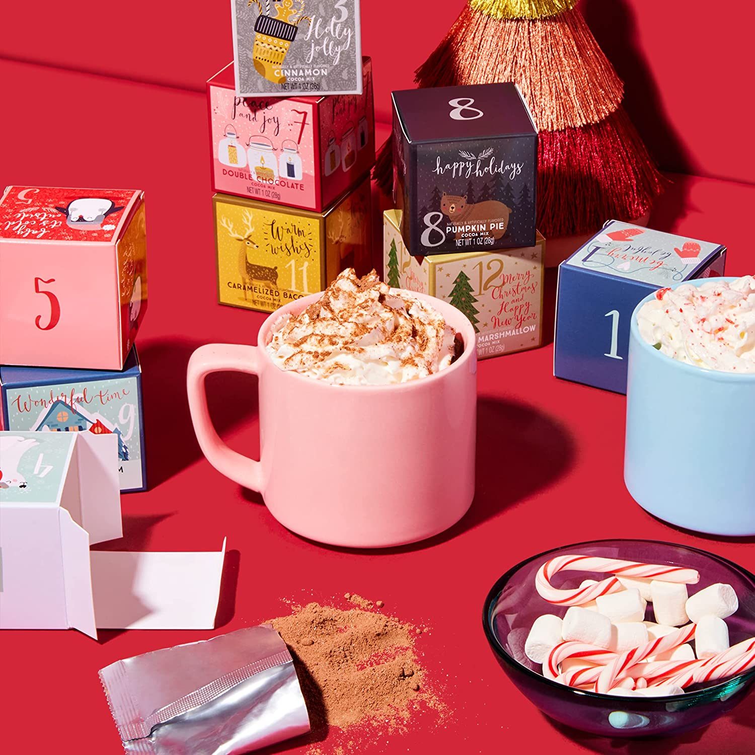 Thoughtfully Gourmet, 12 Days of Christmas Hot Chocolate Gift Set, Flavours Include Rocky Road, Cookies Butter, Pumpkin Pie & More, Set of 12 image number 5