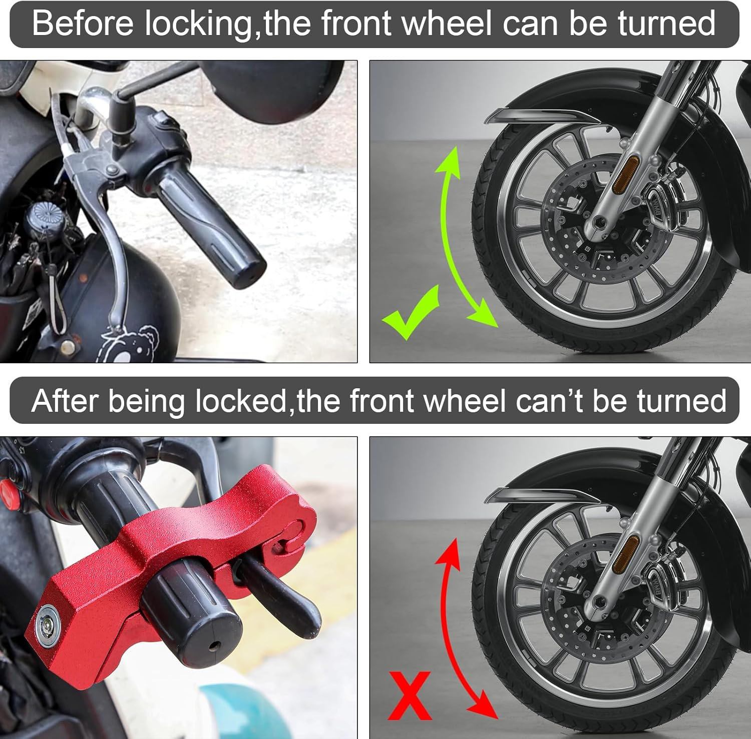 Windance Motorcycle Handlebar Grip Lock, Throttle Brake Lock anti Theft with Storage Box to Secure Your Motorcycle Bike ATV Moped Scooter (Black)