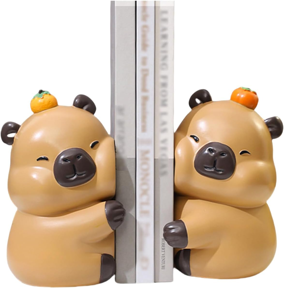 Cute Hug Ducks Decorative Bookends, Unique Book Ends to Hold Books Creative Resin Book Holder Stopper for Home Office Desk Bookshelf Decoration