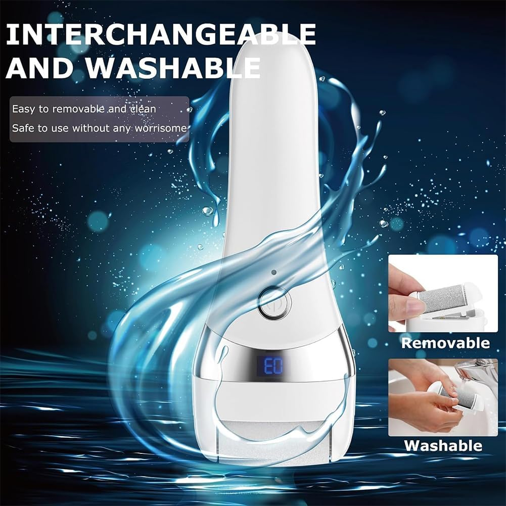 Rechargeable Portable Electronic Foot File Pedicure Kits，Electric Foot Callus Remover, Waterproof Electric Foot Scrubber File, Professional Pedi Feet Care Pedicure Tools, Foot Care for Dead Skin image number 1