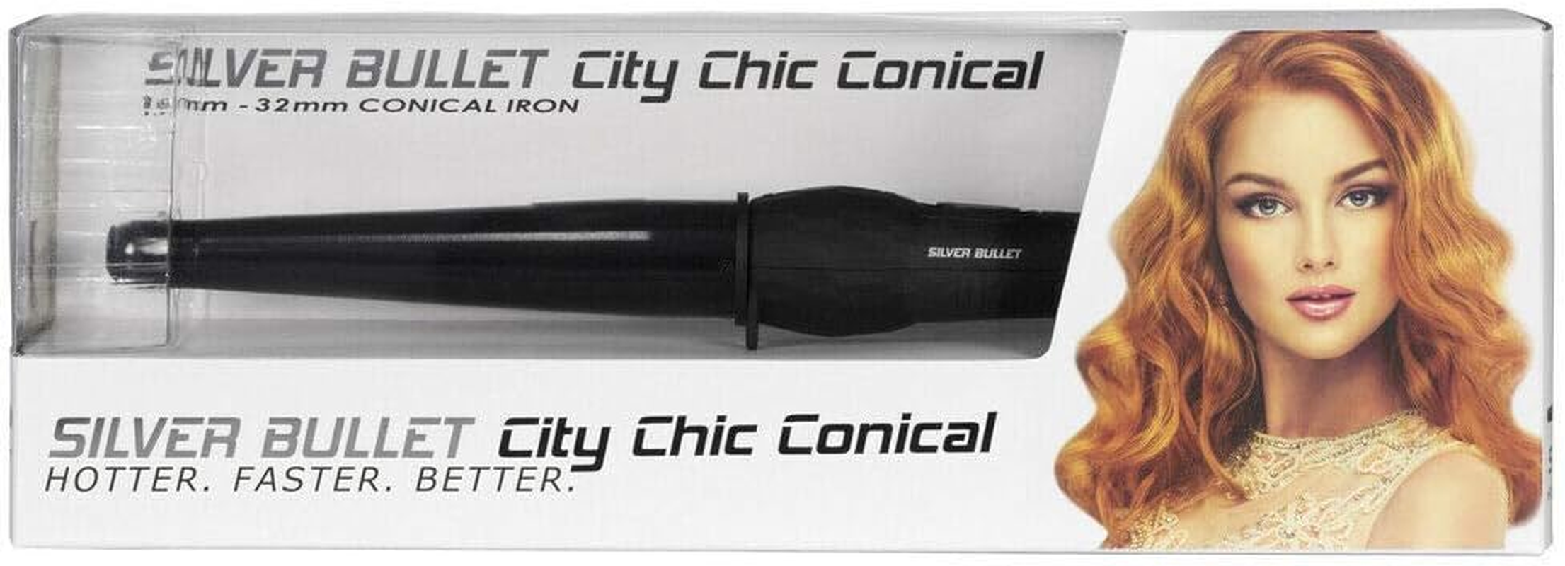Silver Bullet City Chic Large Ceramic Conical Curling Iron, Black, 19Mm/ 32Mm image number 1