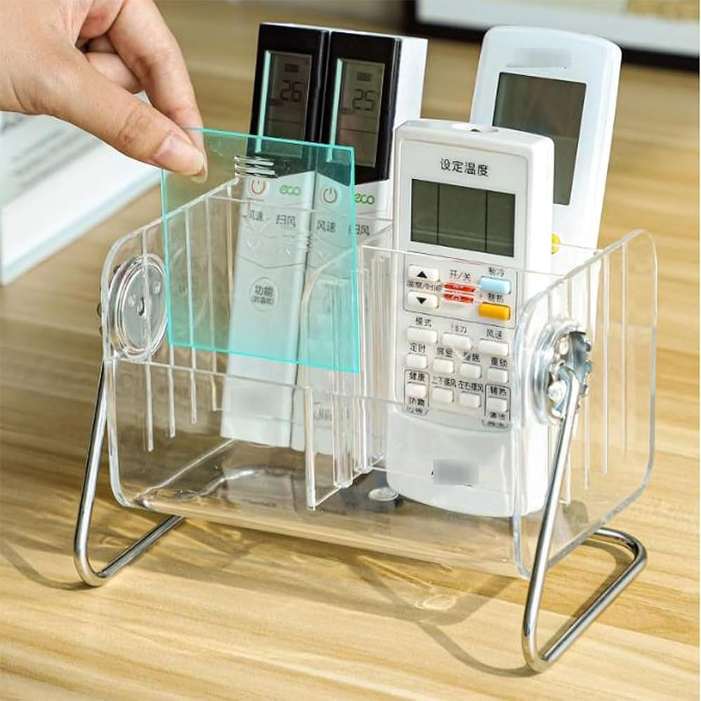Remote Control Holder Remote Control Holder,Large Capacity Spinning Cosmetics Organizer,Acrylic Pen Holder for Desk Cute Office Supplies,Desktop Storage Dresser Organiser Remote Control Organiser image number 3