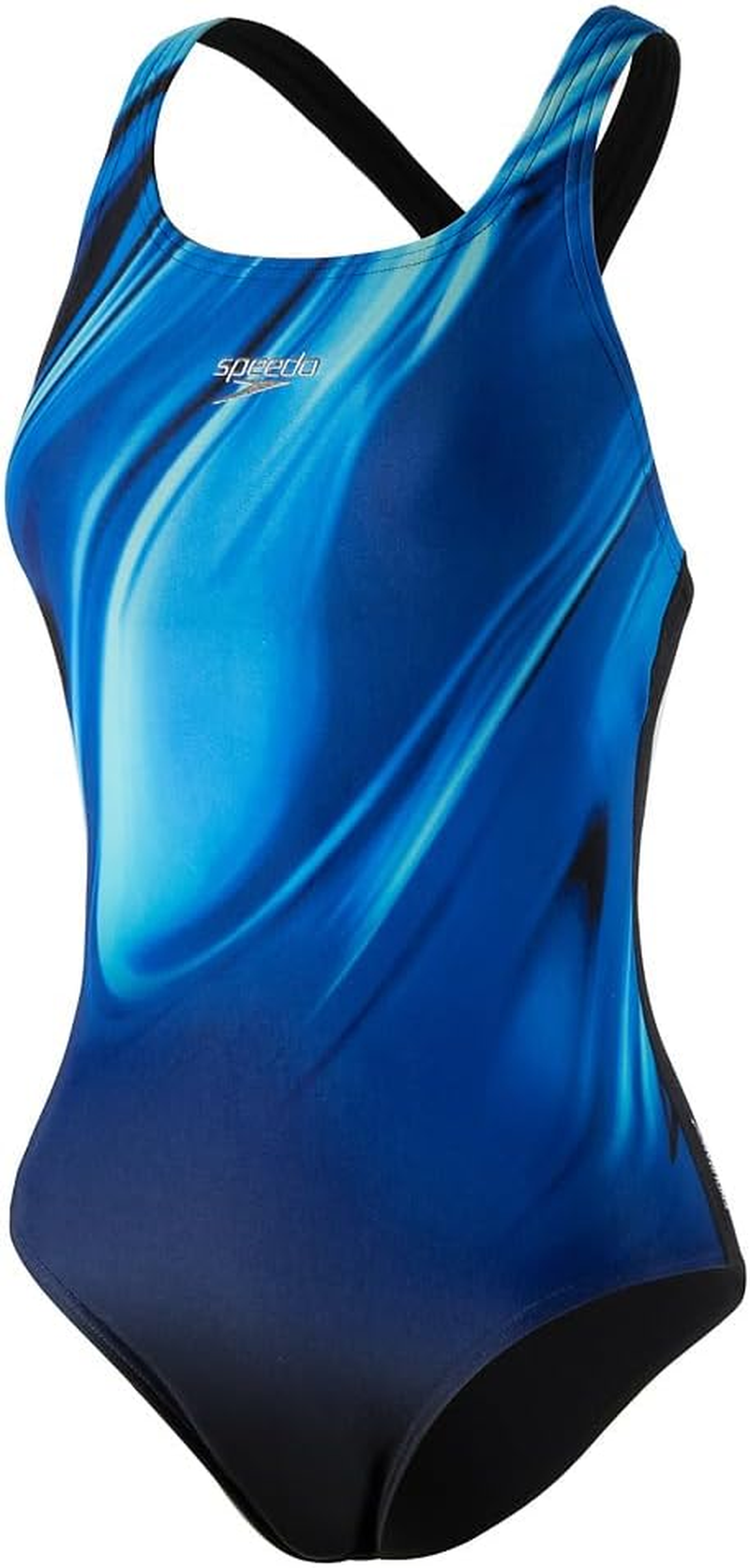 Speedo Women'S Rapture Glow Medalist One Piece Swimsuit, Black/Cobalt Pop, 32 image number 1
