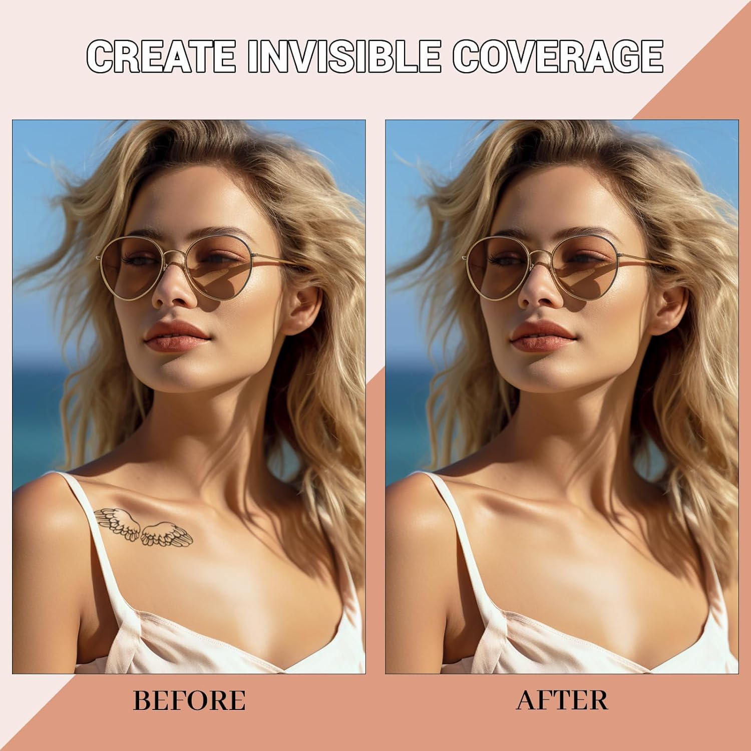 DAGEDA 2 Colors Tattoo Cover up Makeup Waterproof,Blendable Colors Body Concealer,Natural Invisible Skin Concealer Body Makeup,Suitable for Tattoos/Scars/Dark Spots Cover Up image number 1