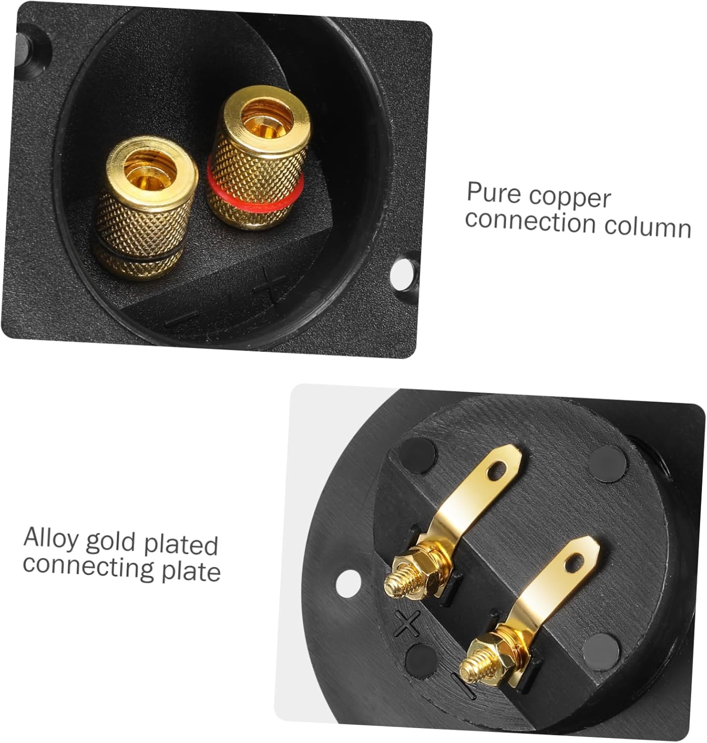 OFFIGAM 5Pcs 2-Way Speaker Terminal Binding Posts round Copper Connector Cups for DIY Hifi Audio Subwoofer Speaker System Home Car Sound Equipment image number 6