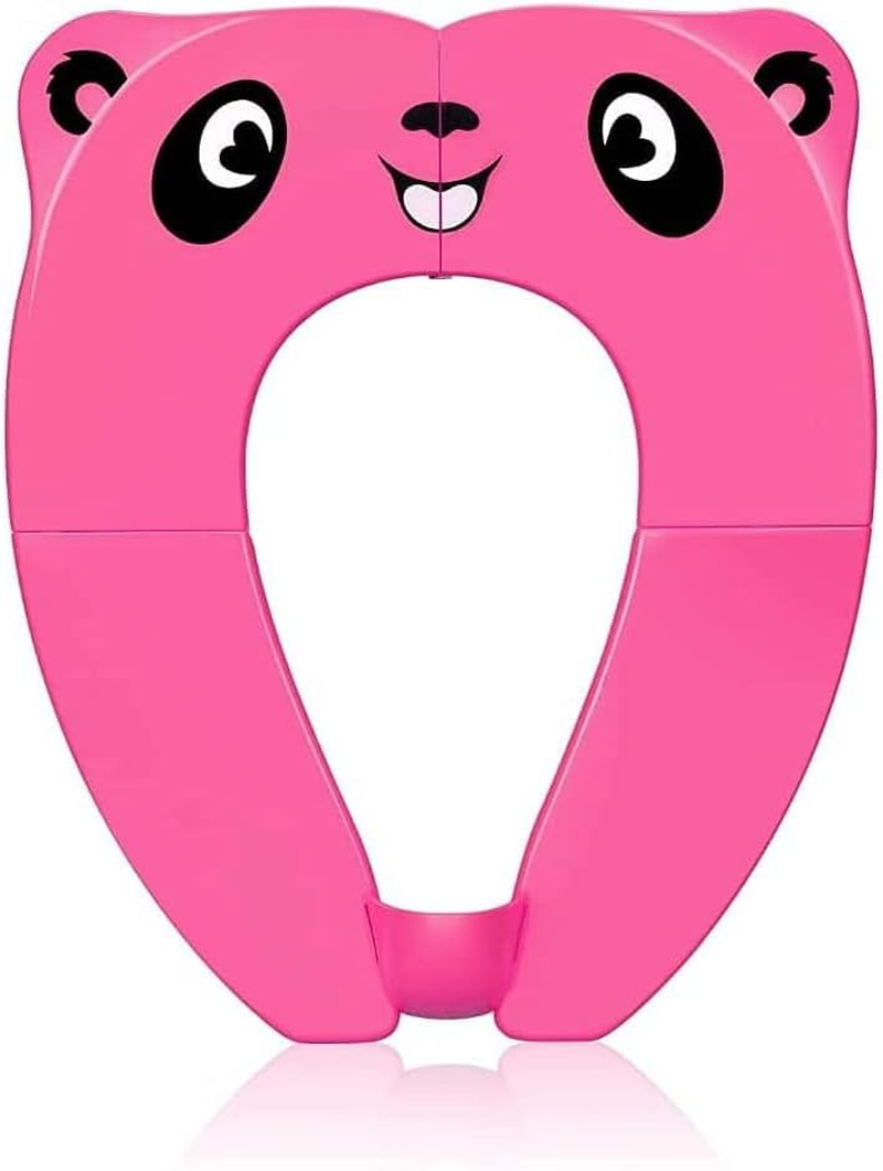 Portable Potty Training Seat, Blue ABS Foldable Design, 8 Non-Slip Pads, Splash Guard for Toddlers and Kids, Travel-Friendly with Carry Bag (White)