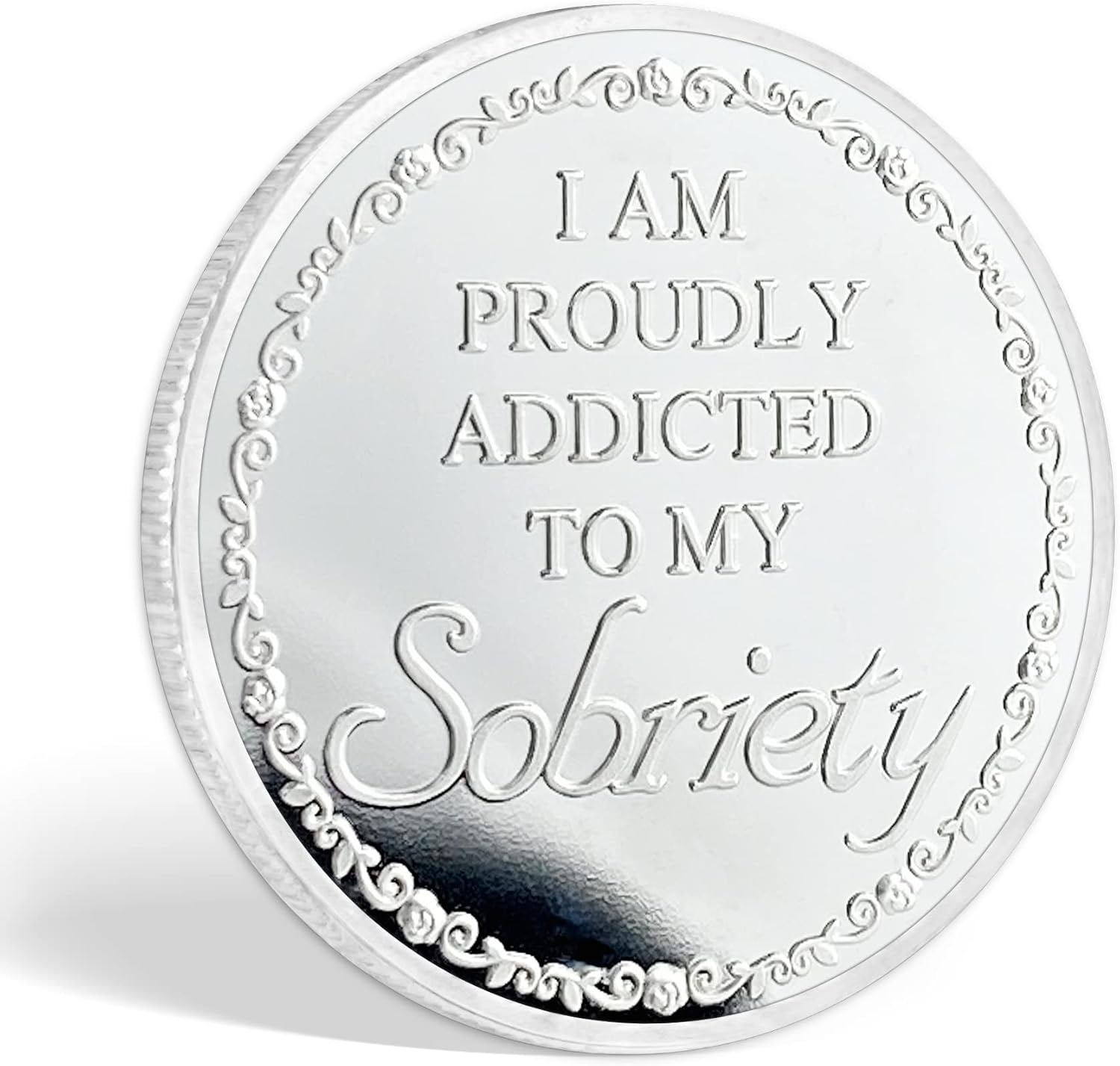 3 Year Sobriety Coin - Sober Woman - AA Medallion Chips Recovery Token for Woman image number 2