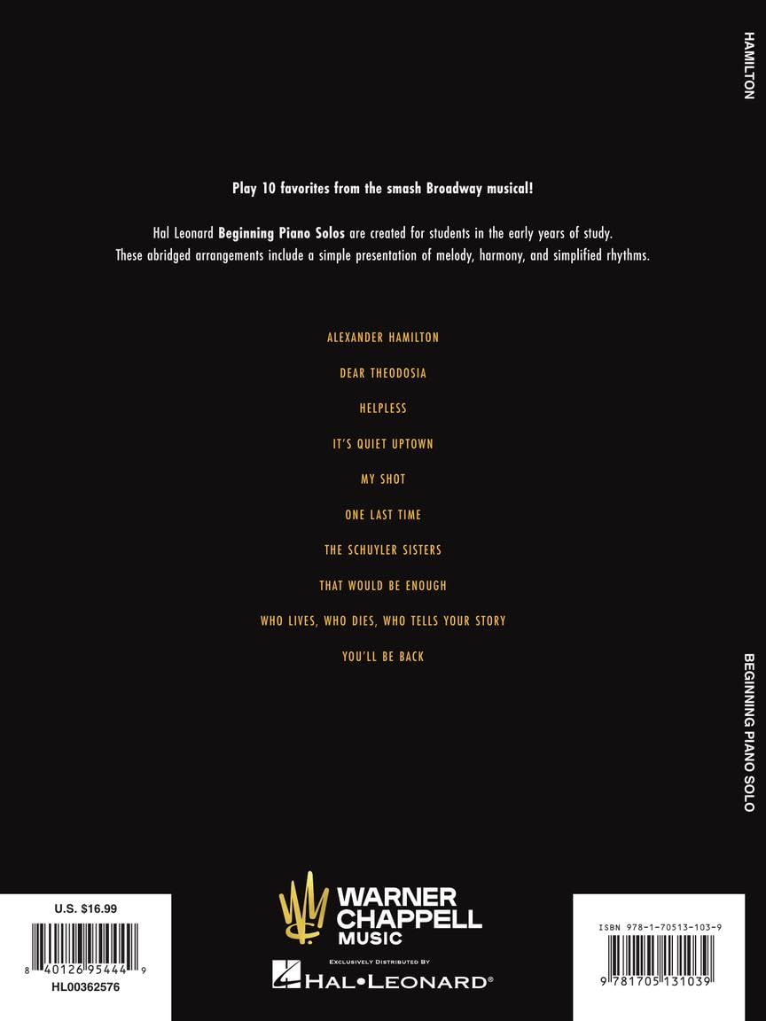 Hamilton - Beginning Piano Solo Songbook image number 6