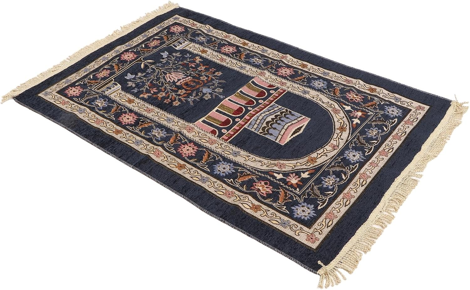 Prayer Rug, Multipurpose Prayer Mat Exquisite Tassel Thick Ethnic Style for Bedrooms for Offices (Deep Coffee Color)