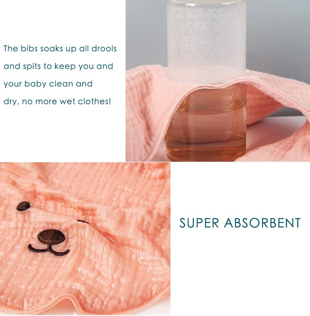 MOMSMENU Baby Bib Infant Bandana Drool Bibs Cotton Super Soft and Absorbent Girls Boys 5 Pack image number 6