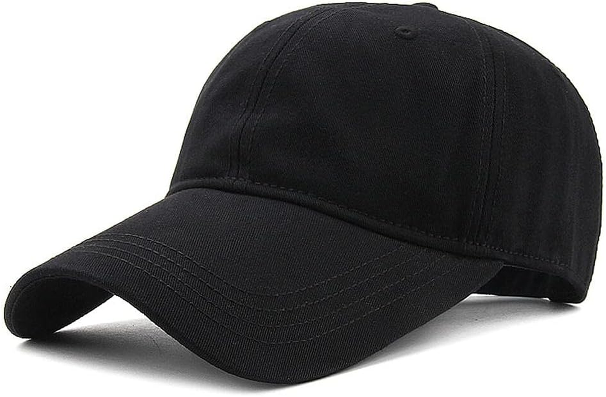 Yizhichu1990 3.5" Long Bill Oversize Baseball-Cap Men Women Plain Twill Cotton Polo Dad Hat