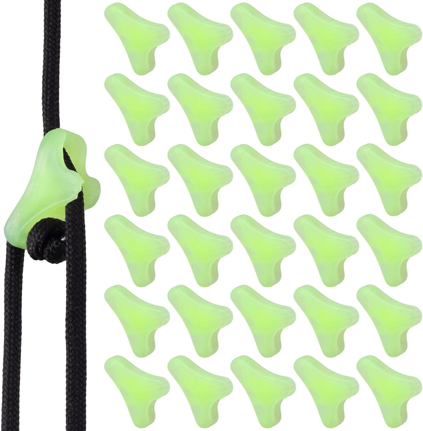 30 Pack Ultralight Fluorescent Guyline Tensioners Tent Rope Tighteners Guy Lines Cord Rope Adjuster for Outdoor Camping Hiking Tarp Canopy Shelter image number 5