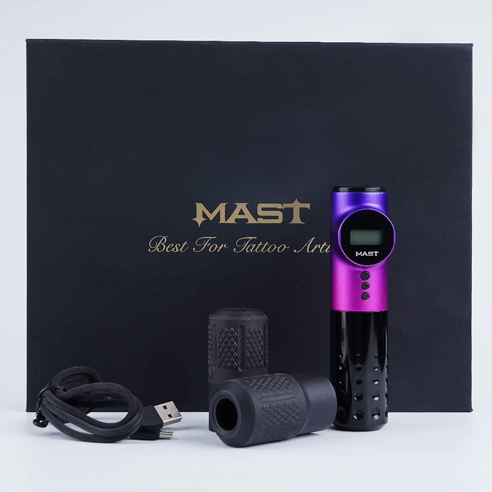 Mast Archer Wireless Tattoo Pen Machine, Rotary Tattoo Gun with Powerful Motor by Mcore, 2,000Mah Battery by Mastlabs for Run Long Time 3.5Mm Stroke Gradient Purple image number 1