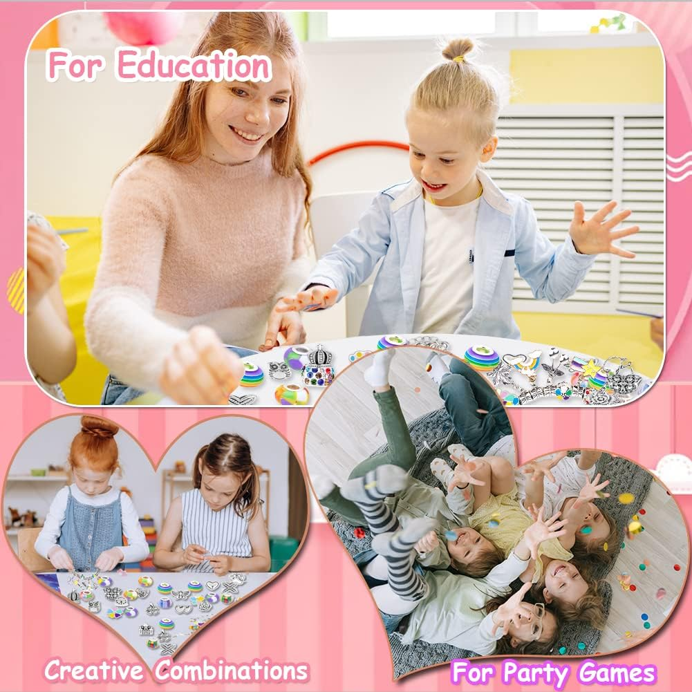 Charm Bracelet Making Kit for Girls, Unicorn/Mermaid Crafts Gifts Set, Teen Girl Gifts Jewelry Making Kit with Colorful Beads/Charms for Kids Ages 5 6 7 8 9 10-12. image number 5