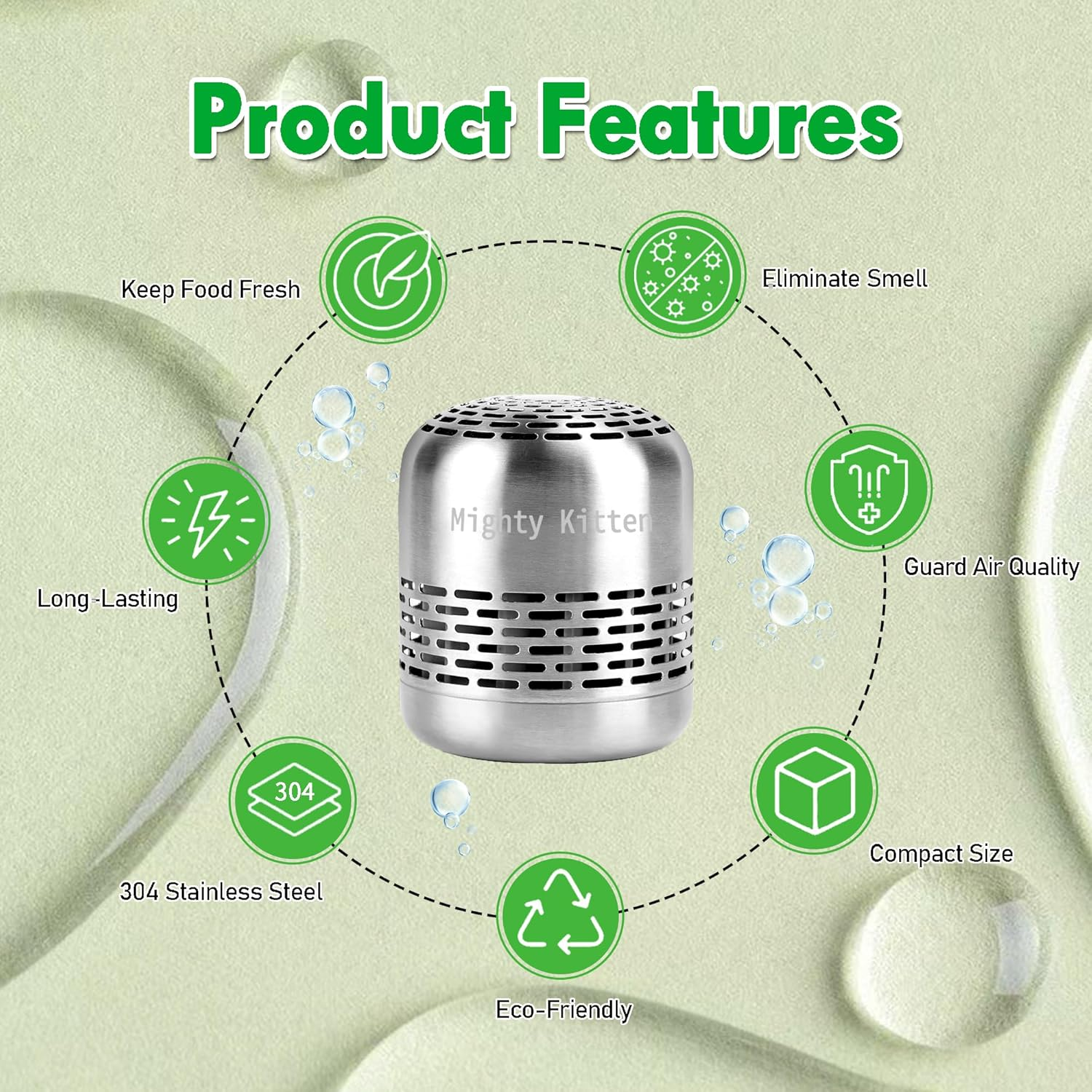 Fridge Deodoriser Last 10 Years, Refrigerator Odor Eliminator, Smell Absorber, Natural Air Fresheners for New Home - Silver image number 5