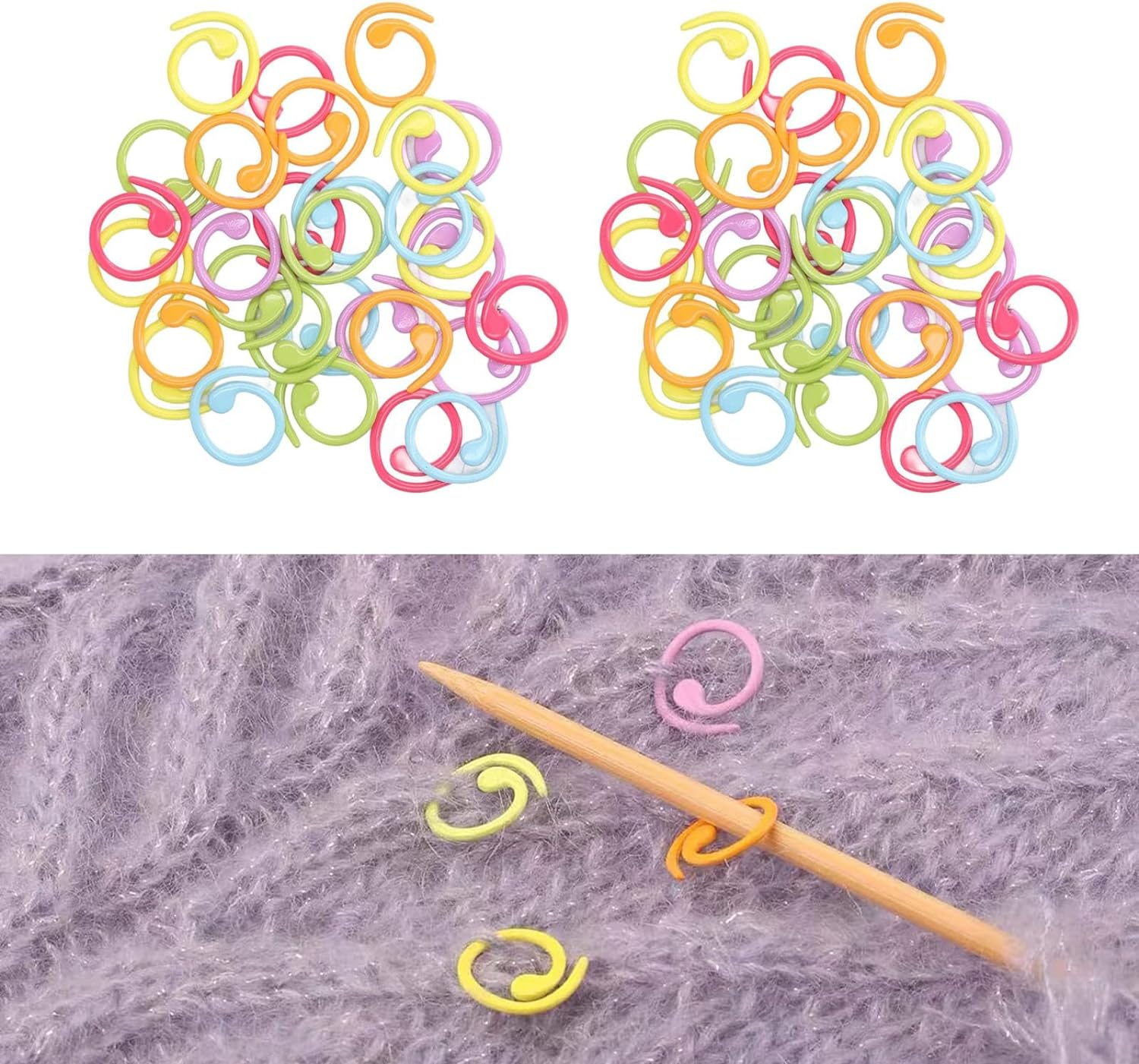 Stitch Marker Ring 20PCS Upgraded - Small Counter Stitch Markers Clip DIY Knitting Tools Crochet Locking Sewing Accessories Mixed Color Plastic Knit Counting Split Ring
