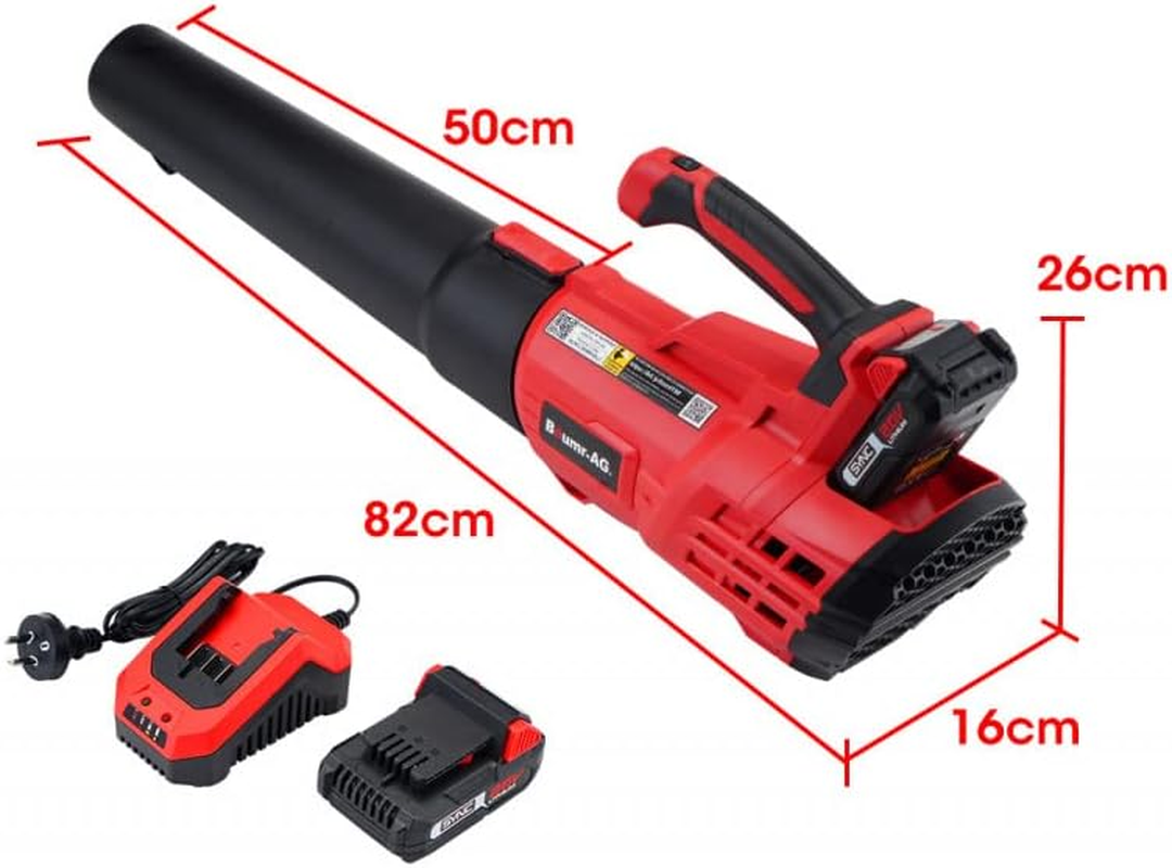 Baumr-Ag 20V Cordless Leaf Blower 20V 2.0Ah Lithium-Ion Battery W/Charger Kit with 5-Speed Blowing Capacity and Lightweight One-Hand Operation, BL3 image number 4