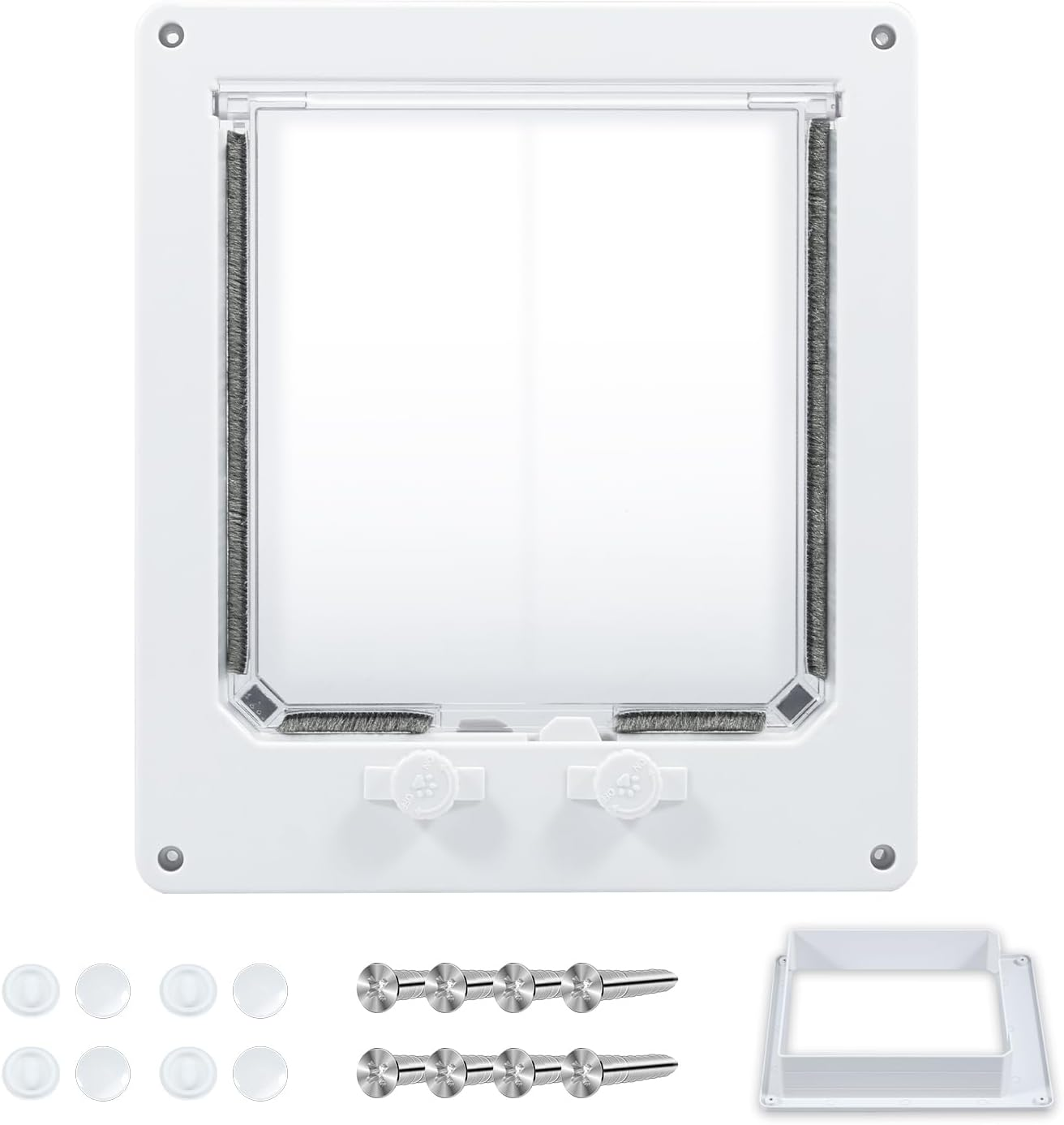 Cat Door Interior Door, Plastic Interior Cat Door Indoor Cat Door Upgraded Pet Door with Flap and 4 Way Locking for Interior Doors Medium Cats Kitties White (M) image number 5