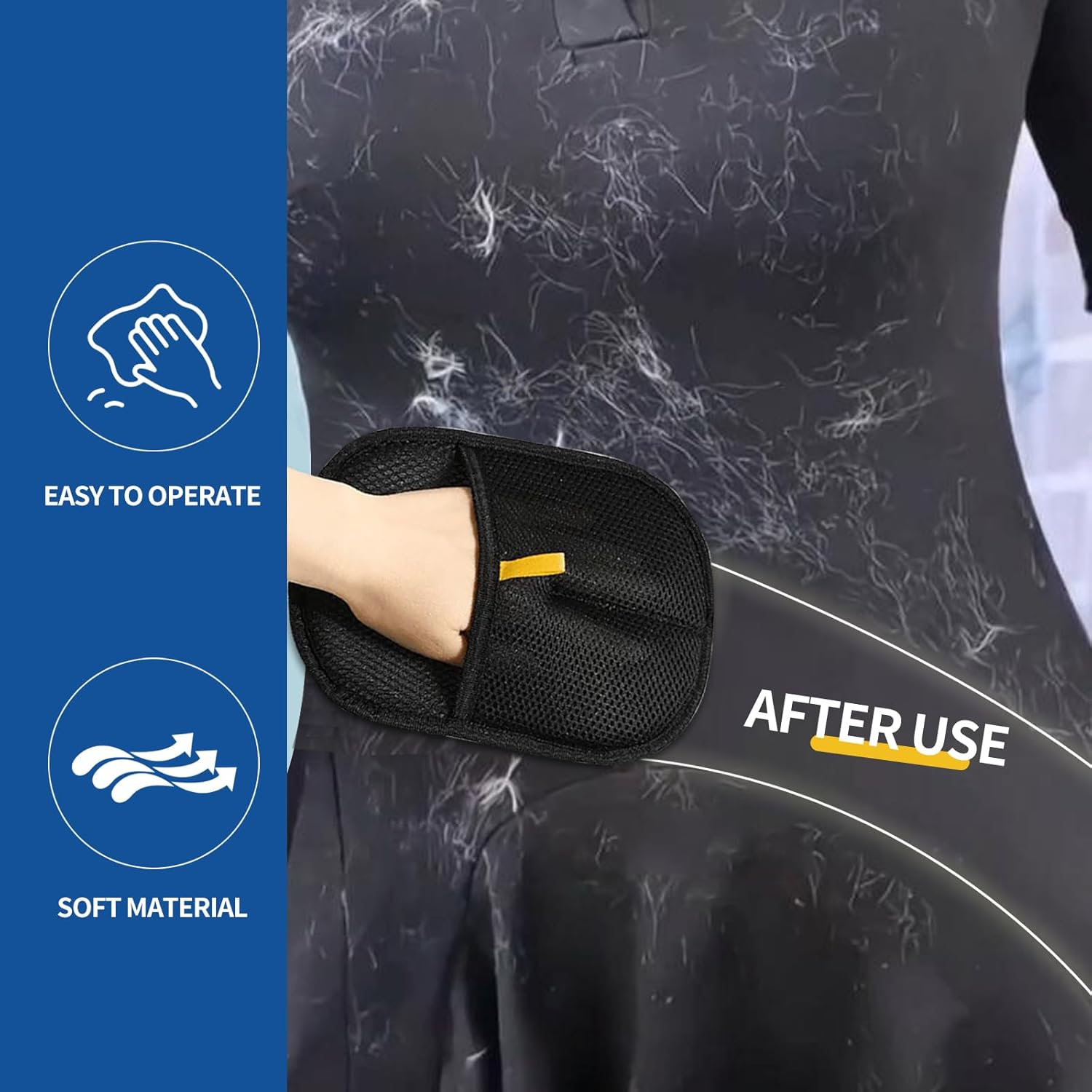 Littleboyny Hair Removal Glove for Cats & Dogs Five Finger Electrostatic Pet Glove Upgrade - Reusable Glove Brush for Clothes, Sofa, Carpet, Car Seat image number 5