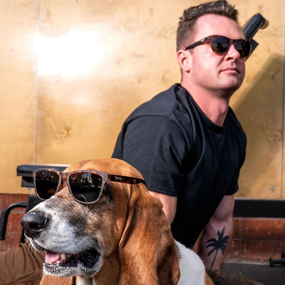Goodr Bosley'S Basset Hound Dreams Polarized Sunglasses, Medium Sized (OG), Brown Translucent Frames with Brown Non-Reflective Glare Reducing Lenses, UV400 Protection, No Slip, No Bounce image number 5