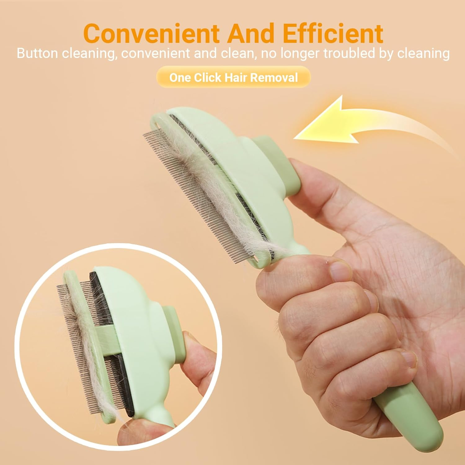 Self Cleaning Pet Grooming Brush for Cats and Dogs, Soft Brush for Short and Long Hair, Anti-Tangle Massage Comb Effective Tool for Pets image number 5