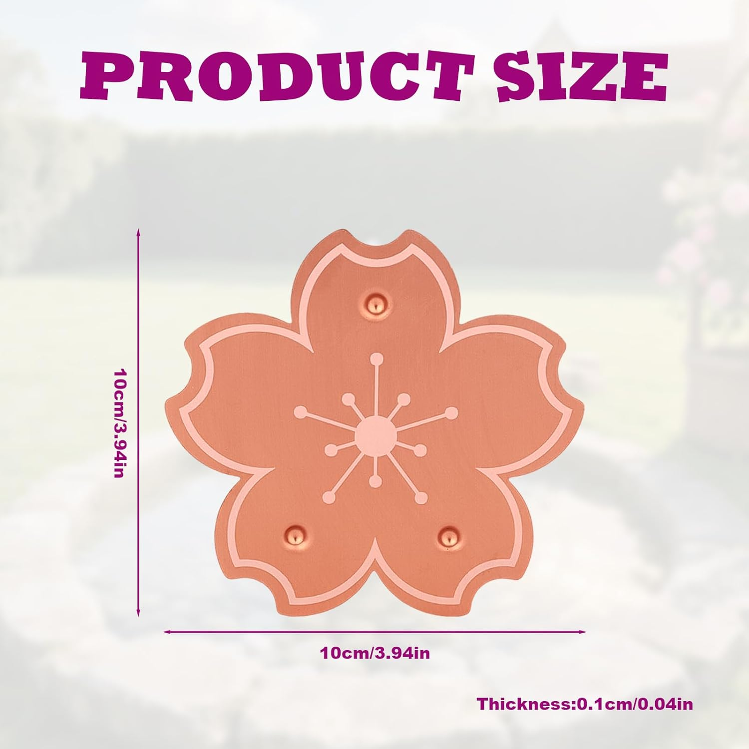 Penitue Copper Bird Bath Disk, 3.94In Flower Shape Triple-Point Support Bird Bath Purification Disc Birdbath Cleaner for All-Season Safe Water Purifier for Outdoor Bowls image number 5