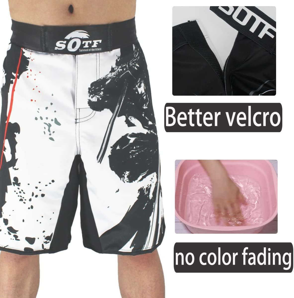 SOTF MMA Shorts Muay Thai Boxing Trunks Comfortable Kickboxing Fight Wear